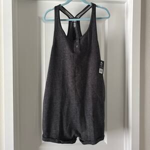 RAGS Black Remnant Overall Shortie Romper Size Large NWT Loungewear Comfort
